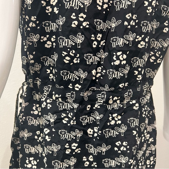 Vintage Howard Wolf Dallas Sleeveless Blouse Vest Black Monochrome Floral Prints - Picture 8 of 13
